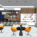 Honey Money Dessert Shop Storefront With Green Sign Interior Seating And Dessert Display Shelves
