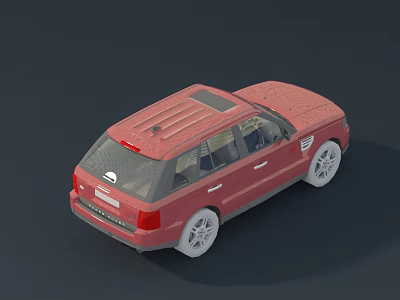 Red SUV With White Alloy Wheels Roof Rack And Modern Exterior Design 3d model
