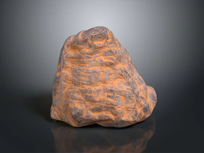 Natural Stone Rock With Rough Textured Surface And Brown Grey Color Tones For Interior Design 3d model