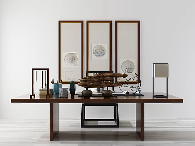 New Chinese Tea Table and Chair Tea Table 3d model