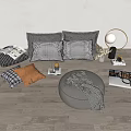 modern sofa stool bed end stool 3d model