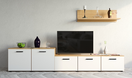 Nordic TV Cabinet Simple TV Cabinet Decoration Combination 3d model