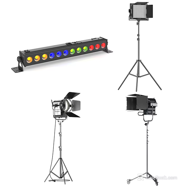 Colorful LED Decorative Lights With Tripod Stand And Spotlight Designs 3d model 