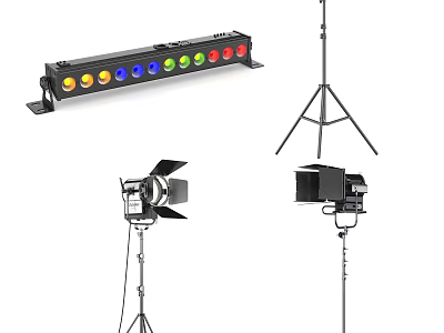 Colorful LED Decorative Lights With Tripod Stand And Spotlight Designs 3d model