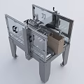 Industrial Equipment With Automated Conveyor System And Transparent Safety Guards For Cardboard Box Handling