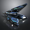 Futuristic Sleek Spaceship With Metallic Finish And Blue Accents For Space Exploration