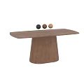 Natural Solid Oak Dining Table With Rounded Edge And Sturdy Tapered Base For Modern Homes