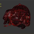Damaged Black Helmet With Transparent Visor And Scratched Worn Surface 3d model