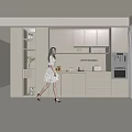 Modern Wine Cabinet Design In Open Kitchen With Stylish Storage And Lighting Features