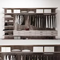 Organized Walk in Closet Interior With Hanging Clothes Shelves Drawers And Shoes