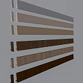 Long Slim Building Components With Wooden Metal Beige And Brown Decorative Panels