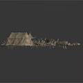 Diverse Scene Components Collection With Stones Plants Tent And Rock Structures