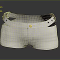 White Casual Shorts With Stylish Belt And Button Closure Design 3d model