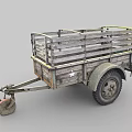 Vintage Wooden Trailer With Metal Frame Rustic Wheels And Hitch