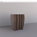 Sleek Modern Bronze Stool With Unique Pleated Sides And Artistic Design 3d model