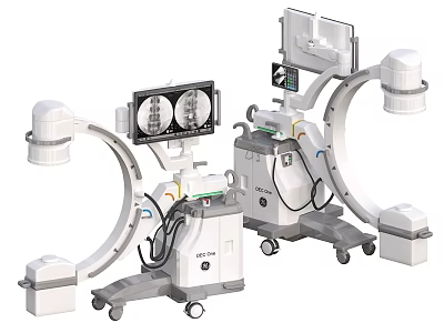 Advanced C arm X ray Medical Equipment With Mobile Stand And Display Screen 3d model