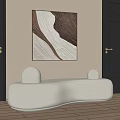 Modern Lamb Fleece Multiplayer Sofa Curved Sofa Shaped Sofa 3d model