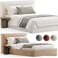 Modern Kids Bed With Upholstered Headboard Soft Bedding And Neutral Tones