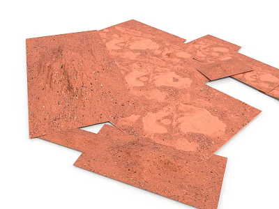 Red Brown Textured Bricks Stacked For Paving And Wall Construction 3d model
