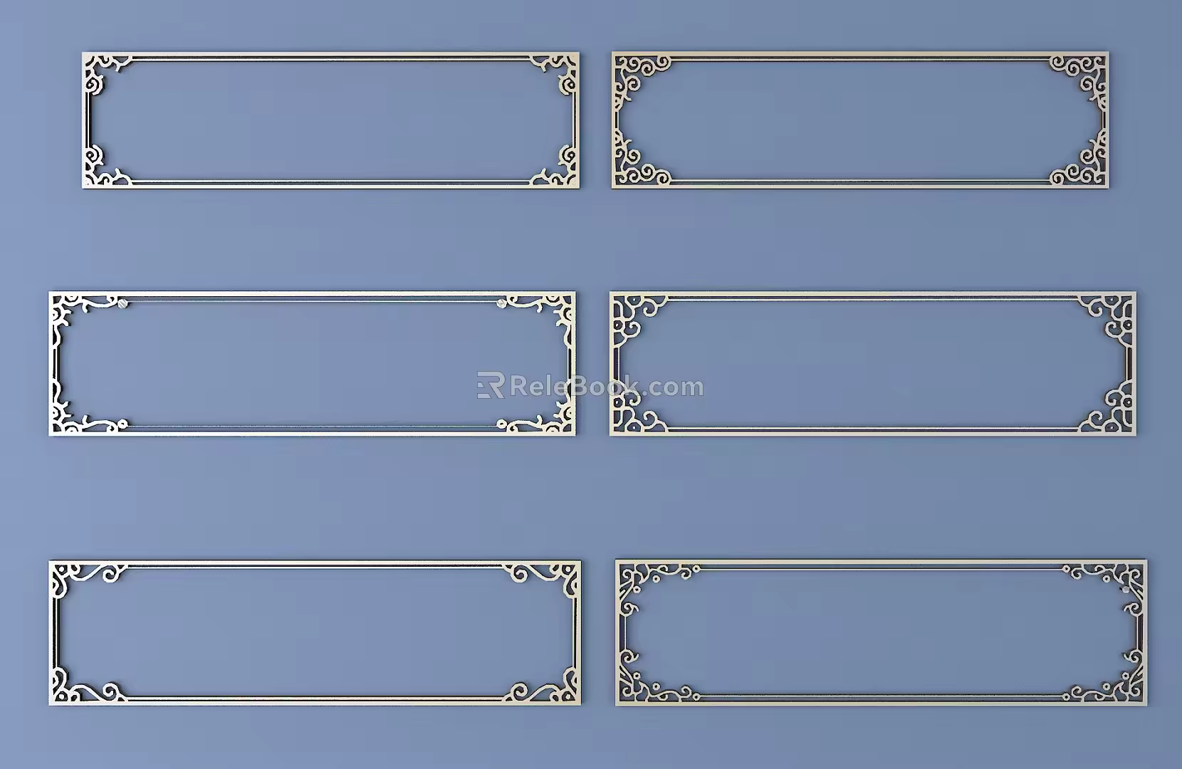 Chinese-style Metal Border Chinese-style Lace Ancient Pattern Chinese-style Element Pattern 3d model