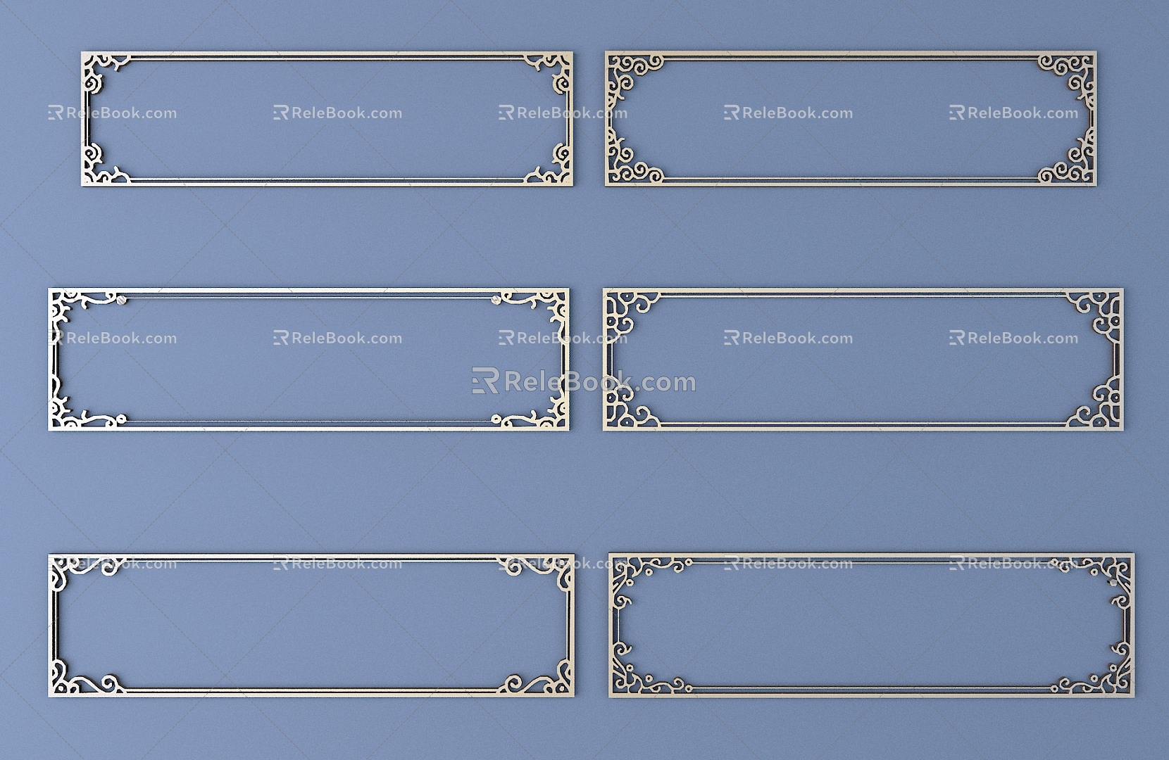 Chinese-style Metal Border Chinese-style Lace Ancient Pattern Chinese-style Element Pattern 3d model