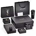 Black YSL Saint Laurent Luxury Bags And Boxes With Branded Gift Packaging Design