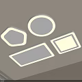 Modern Ceiling Lights Featuring Various Geometric Shapes For Home Illumination 3d model