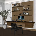 Ancient Decorative Partition Bookcase 3d model