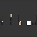 Modern Household Storage Items in Black Yellow White with Different Shapes and Sizes