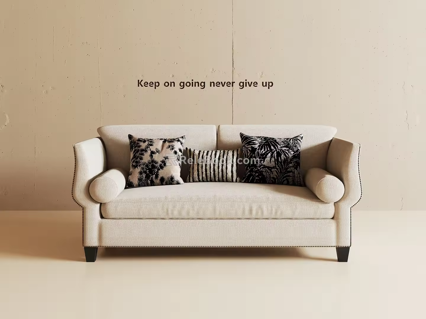 American double sofa 3d model