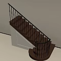 Modern Interior Staircase Featuring Wooden Steps Black Metal Railings And White Base
