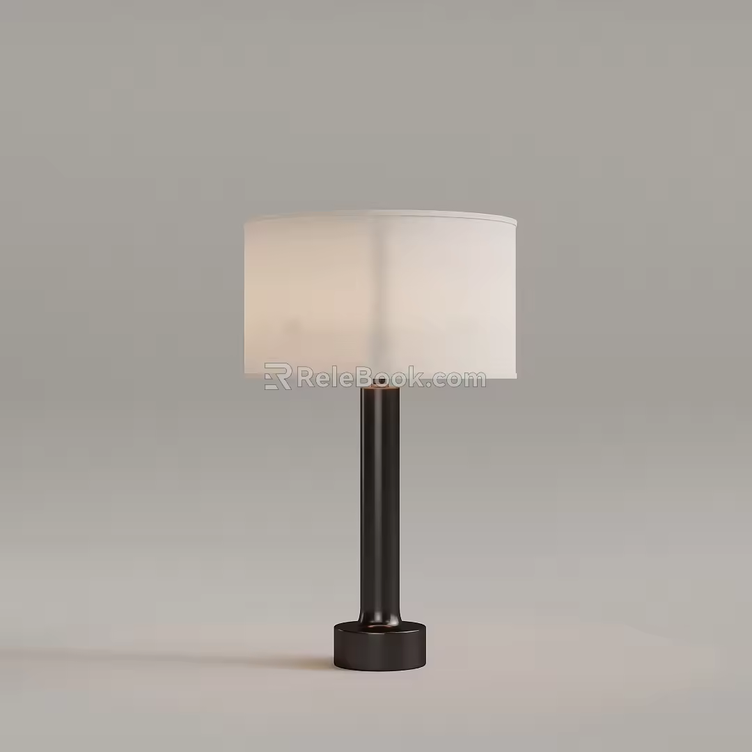 Table Lamp Antique Fabric Table Lamp Round Table Lamp 3d model