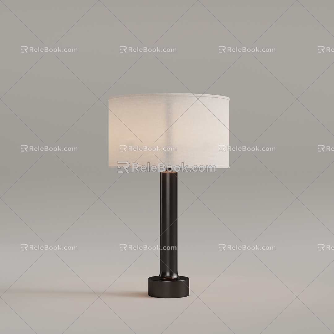 Table Lamp Antique Fabric Table Lamp Round Table Lamp 3d model