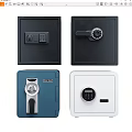 Various Home Safes With Digital Keypad Combination And Key Lock Designs 3d model