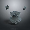 Gray Toned Decorative Clothing Accessories With Ruffled Design And Layered Texture