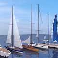 Modern Boat Sailing 3d model