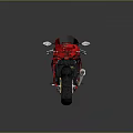 Red Sport Motorcycle With Sleek Black Accents And Gray Background Reflection
