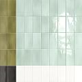 Modern Floor Design Featuring Glossy Ceramic Tiles In Green Brown White Black