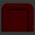 Stylish Red Leather Sofa With Quilted Tufted Back And Rolled Arms Design