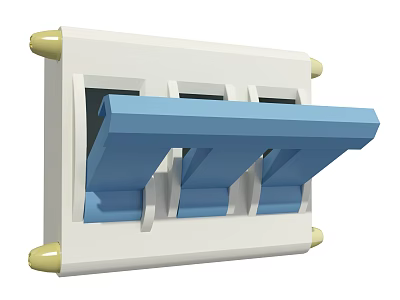 Industrial Equipment With White Casing Blue Components And Yellow End Caps 3d model
