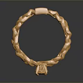 Elegant Golden Bracelet With Intertwined Chain Design And Decorative Gemstone