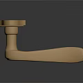 Golden Metal Door Handle With Elegant Design And Curved Lever For Modern Home Use