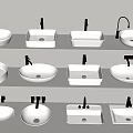 Various Modern Bathroom Washbasin Styles In Round And Square Shapes With Faucets