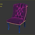 Classic Blue Tufted Accent Chair With Armrests And Dark Wooden Legs Elegant Upholstered Furniture Design
