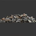 Pile Of Stone Blocks And Broken Chunks With Various Sizes And Rough Texture