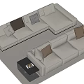 Double sofa Multi-person sofa Corner sofa 3d model