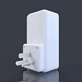 White Smart Socket With Digital Display Control Buttons And Power Outlet 3d model