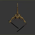 3D Rendered Serpent Creature With Yellow Black Skin Open Mouth Dual Swords And Leather Apron