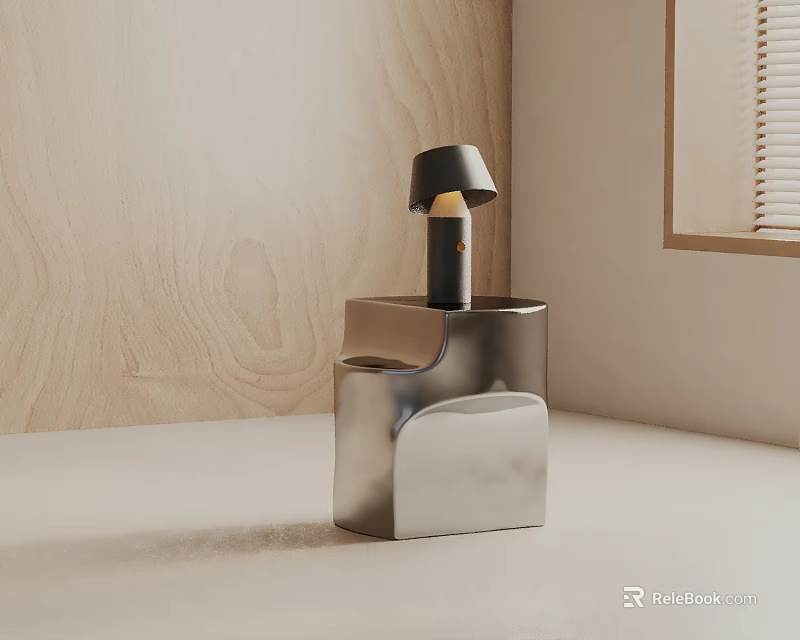 Modern Minimalist Side Table With Sleek Metal Frame And Marble Top Design 3d model 