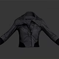 Stylish Gray Jacket With Stand Collar Zipper Closure And Modern Design 3d model